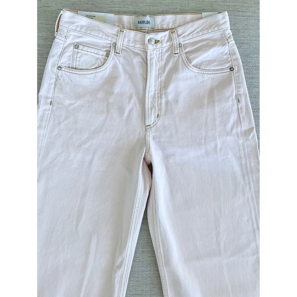 AGOLDE Low Curve Jeans Size 27 Cosmos Light Pink Barrel Leg NWT $248 MSRP